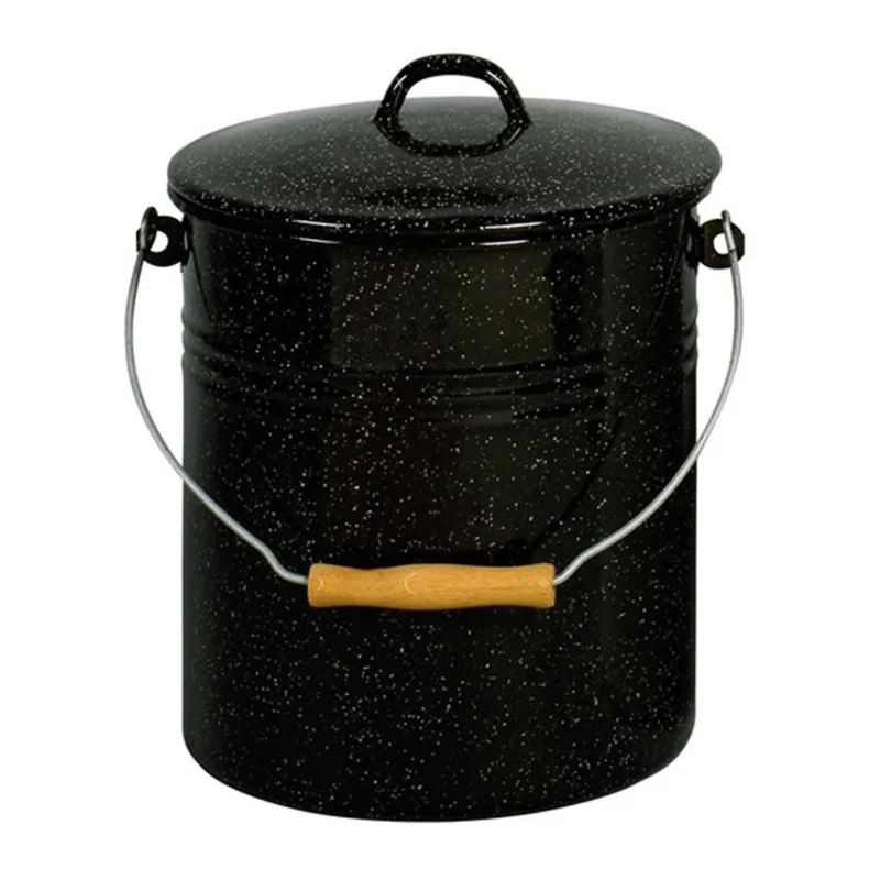 Email-Eimer mit Deckel 10 L Schwarz Markenware