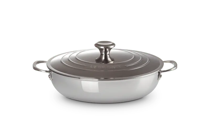 Le Creuset 3-ply Plus Profipfanne unbeschichtet mit Deckel 30 Wochenendangebot
