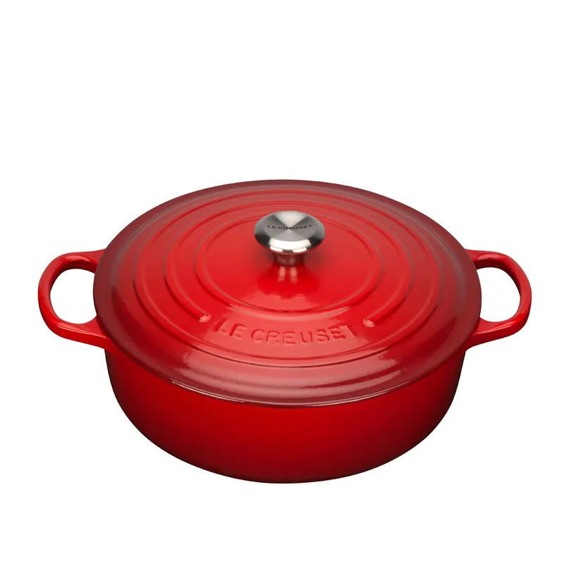 Solange Der Vorrat Reicht Le Creuset Gourmet-Bräter Signature 30 cm rund Kirschrot 6,2 L