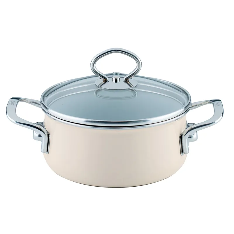 Sichere Zahlung Riess Emaille Kasserolle 16 cm 1 l Nouvelle Avorio Top 3000