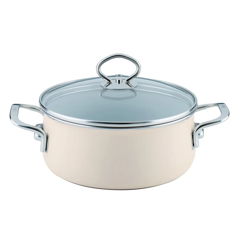 Finale Aktion Riess Emaille Kasserolle 20 cm 2 l Nouvelle Avorio Top 3000