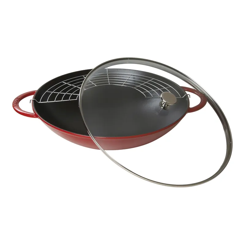 Staub Specialities Wok mit Glasdeckel 37 cm, Gusseisen Solange Der Vorrat Reicht