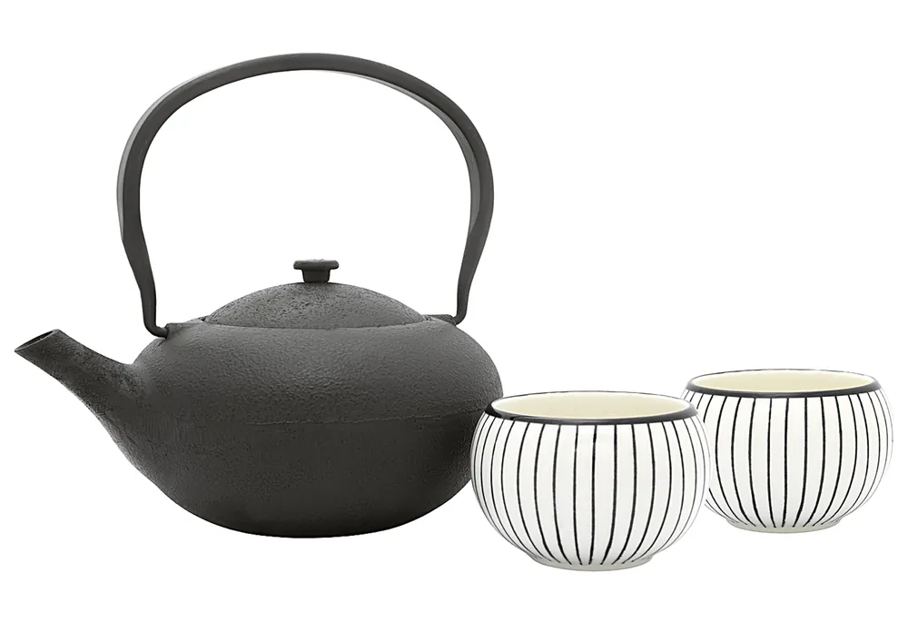 BREDEMEIJER Tee-Set Gusseisen/Porzellan Shanxi 1l schwarz 3teilig Knallerangebot
