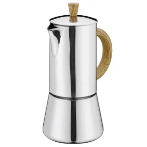 Billig CILIO Espressokocher FIGARO Edelstahl 6T Olive