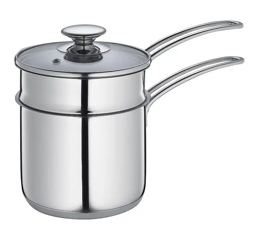 Neu Im Sortiment KÜCHENPROFI Wasserbad-Topf Edelstahl mit Glasdeckel 1,5 l Ø14cm
