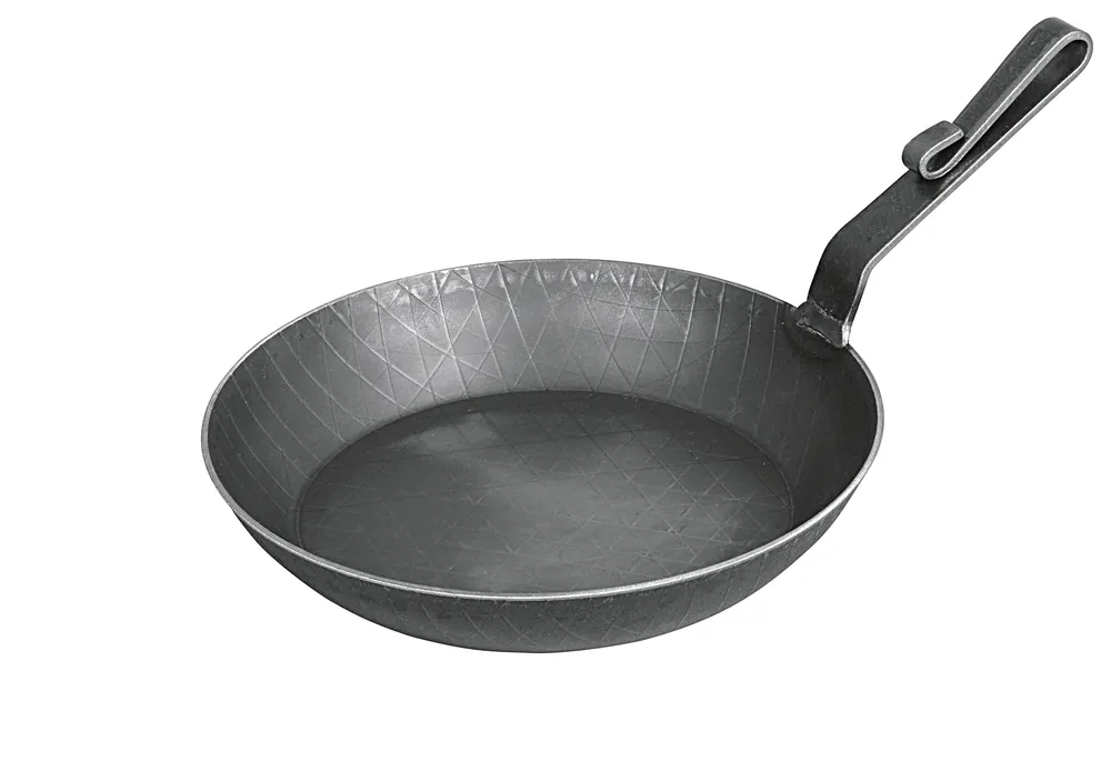 Solange Der Vorrat Reicht TURK Servierpfanne schmiedeeisern Ø24cm mit gebogenem Stiel und hohem Rand schwarz