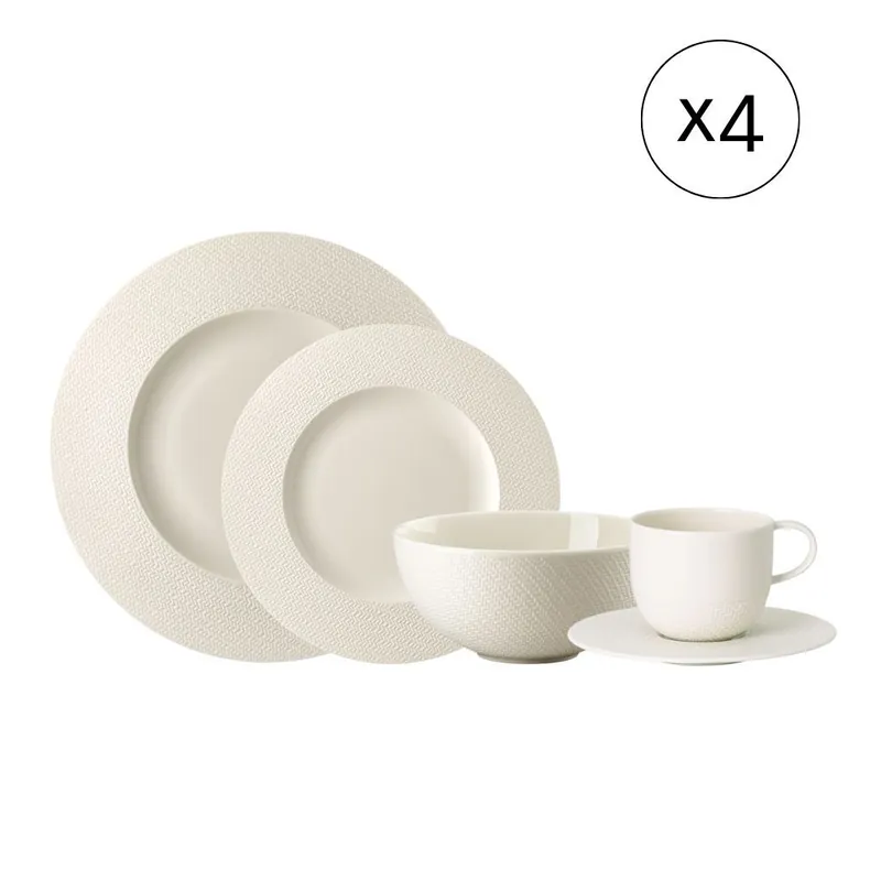 Kumi Modernes Frühstücks-Set für 4, 20-tlg. Geschirr-Set Neue Ware