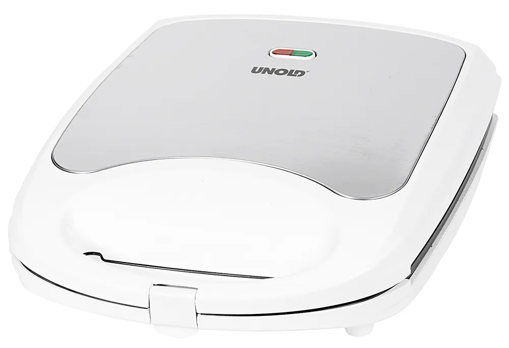 Echt UNOLD Sandwichtoaster 48480 für bis zu 4 Sandwiches 1100 W weiß/Edelstahl