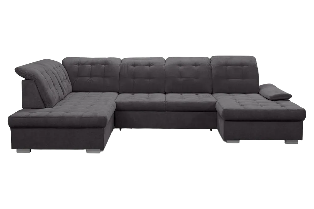 Wohnlandschaft Karina mit Funktionen Grau Knallerangebot