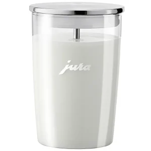 JURA Milchbehälter Behälter aus Glas, Deckel aus Chromstahl und Silikon 0,5 l Zertifiziert
