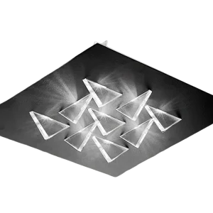 Expressversand LED Deckenleuchte Cristalli Rostfarben 36 x 36 cm