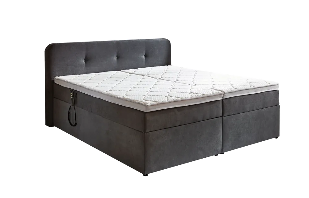 Sichere Zahlung Sun Garden Boxspringbett Gabriola mit Bettkasten Grau 180x200 cm