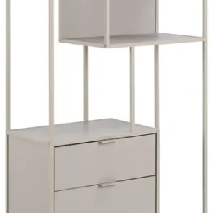 Regal Seaford Grau mit Schubkästen 77 x 185 cm Solange Der Vorrat Reicht