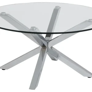 Couchtisch Heaven Chrom Glas Ø 82 cm Preis Gesenkt