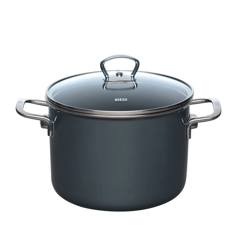 Riess Fleischtopf mit Glasdeckel 20cm, 4L dark grey Sichere Zahlung