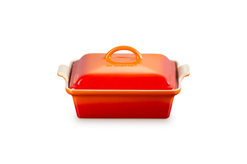 Neu Im Sortiment Le Creuset Quadratische Auflaufform Tradition mit Deckel 23 cm