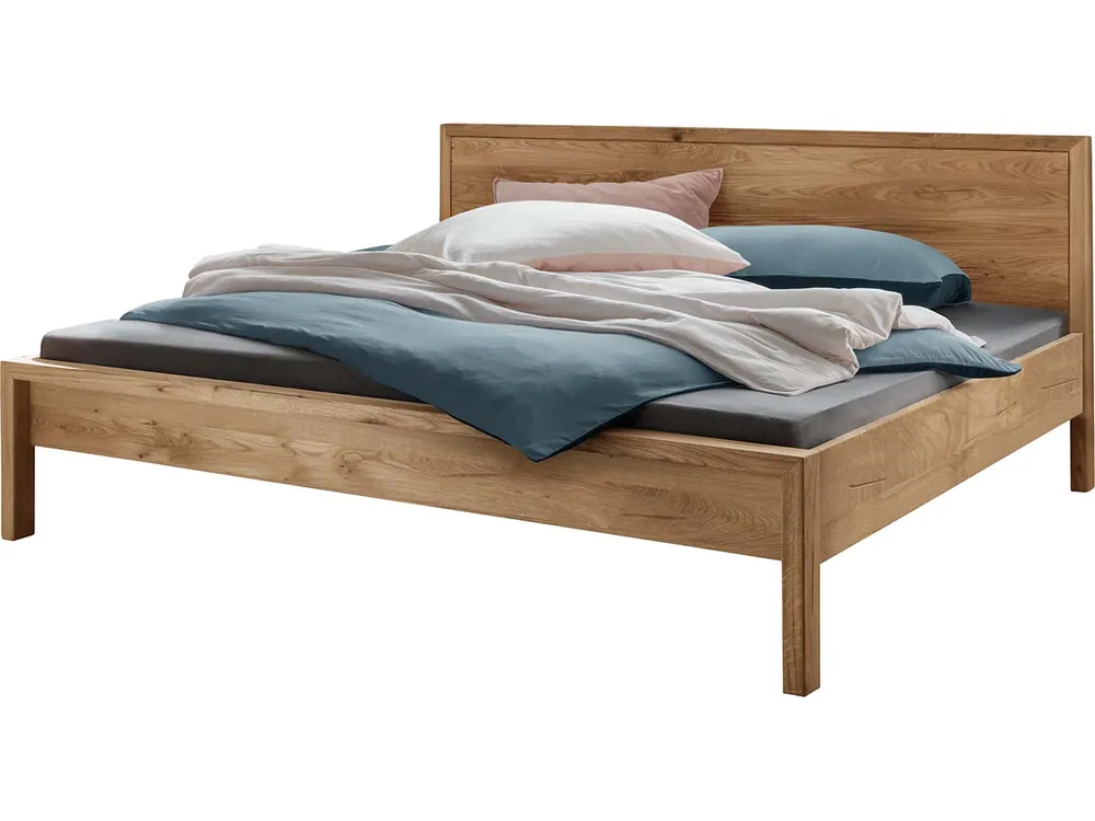 Begrenztes Angebot Cinall Massivholzbett "Aalbaek" Fußteil niedrig, Holzkopfteil