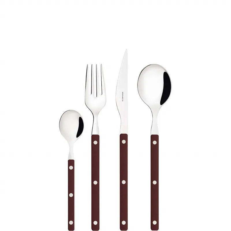 Neu Bugatti Allegra Besteck Set 24 PCS SET Window Box Brown Braun