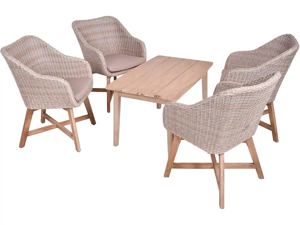 Super-Preis Gartenlounge-Set "PUEBLO/OAKLAND 01" 5-tlg. FSC, Akazie, Kunststoffgeflecht