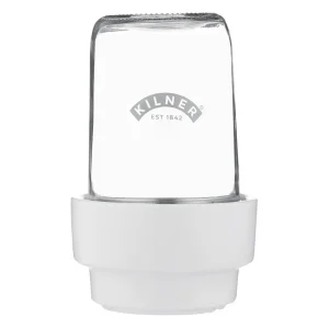 KILNER Aufbewahrungsglas für Sprossen, 0,5 Liter transparent/ weiß/ silber Versand Am Gleichen Tag