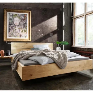 Forestales Schwebe-Massivholzbett "New York" mit Kopfteil Top-Angebot