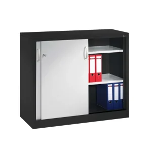 C+P Stahlschrank mit Schiebetüren B 120 x T 50 x H 100 cm Schneller Versand