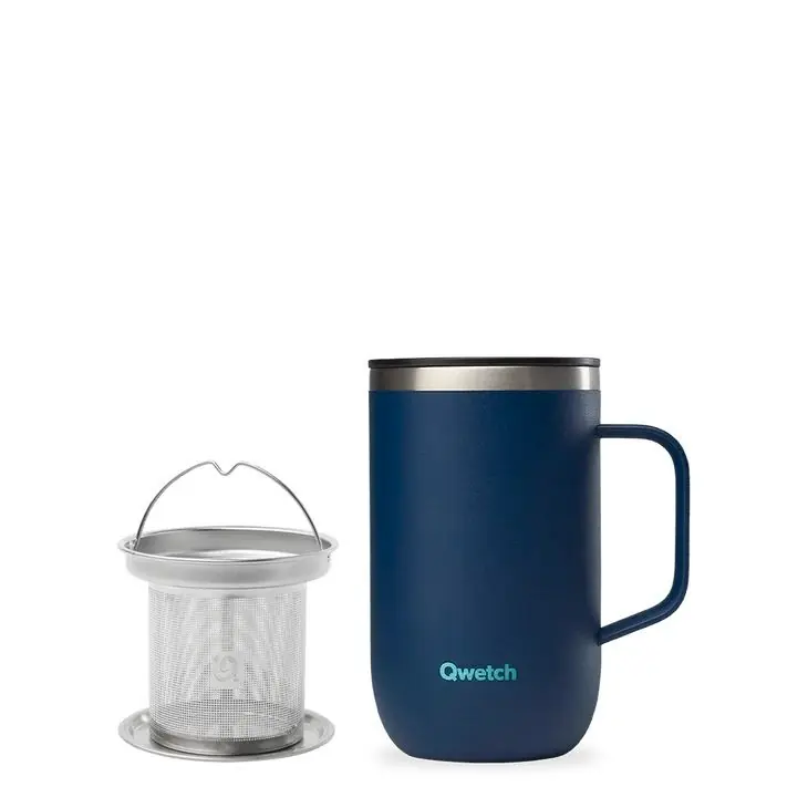 Saisonangebot QWETCH Isolier-Teebecher Edelstahl granit nachtblau 470 ml Ø 8.4 cm