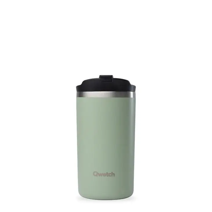 QWETCH Isolierbecher Edelstahl matt lindgrün 350ml Ø 7 cm Markenprodukt