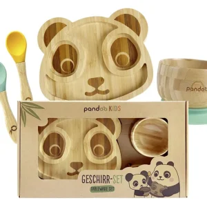 PANDOO Kindergeschirr-Set 4-teilig nature Neuheit