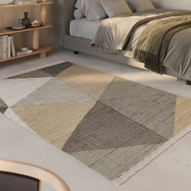 Handwebteppich Sand Taupe Braun aus Naturfaser "Vincent" Green Looop Jetzt Bestellen