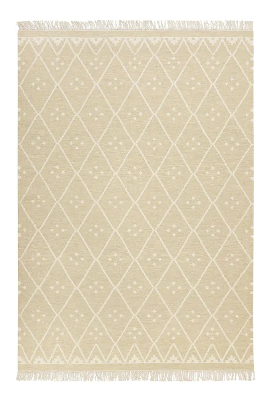 Kelim Teppich Beige Creme meliert aus Wolle "Vermont" Green Looop Nur Heute