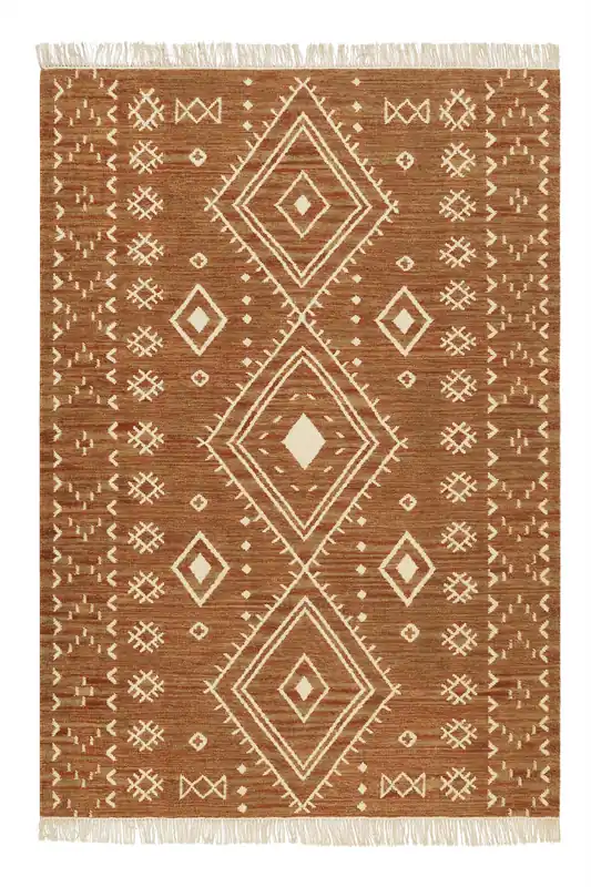 Kelim Teppich Braun Rot meliert aus Wolle "Monaco" Green Looop Saisonangebot