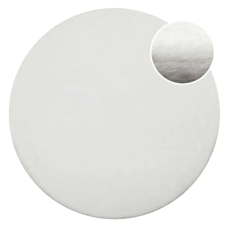 Preis Gesenkt Kunstfell Teppich Rund Weiß flauschig und weich "Anna" WECONhome Basics