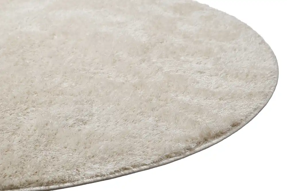 Angebot Teppich Rund Creme Weiß Hochflor "Fanny" WECONhome Basics