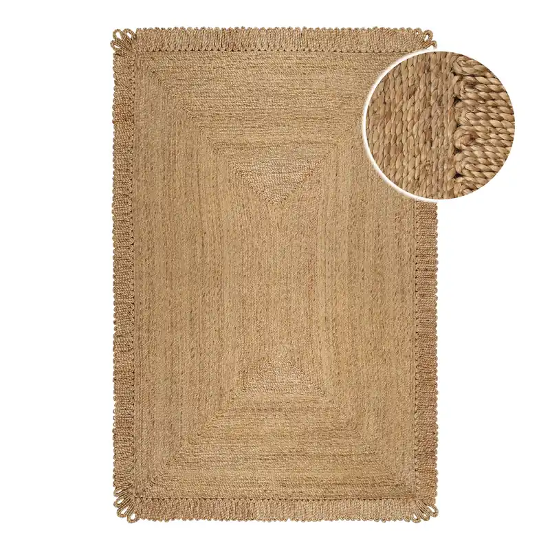 "June" Jute - Teppich - natürlich, handgewebt, schwer Sofort Bestellen