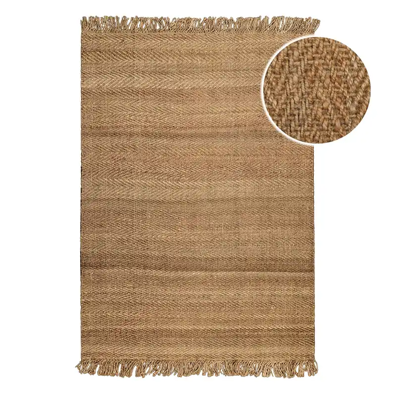 "Dhurry" Jute-Teppich – handgewebt, schwer, strukturiert Heißes Angebot