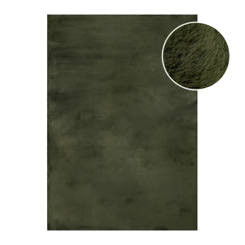 Kunstfell Teppich Olive flauschig und weich "Anna" WECONhome Basics Garantierte Lieferung