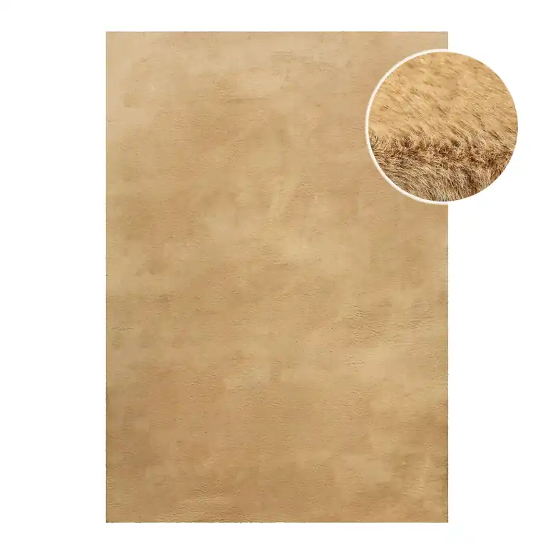 Angebot Kunstfell Teppich Sand flauschig und weich "Anna" WECONhome Basics