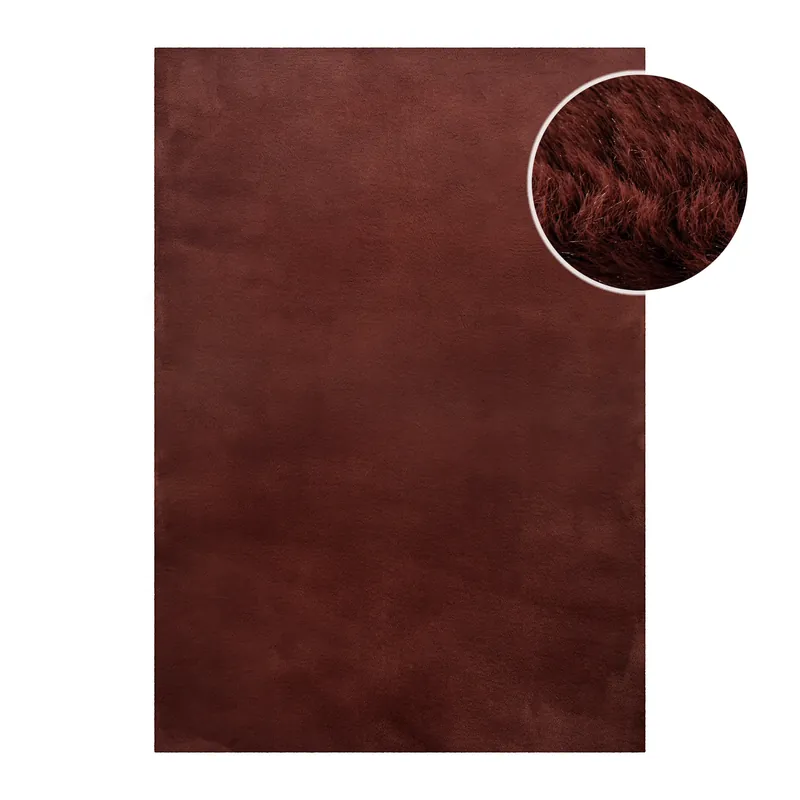 Top-Preis Kunstfell Teppich Bordeaux flauschig und weich "Anna" WECONhome Basics
