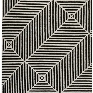 Carpets&Co. Teppich 80x150 cm Schwarz Weiß "Irregular Fields" Markenprodukt