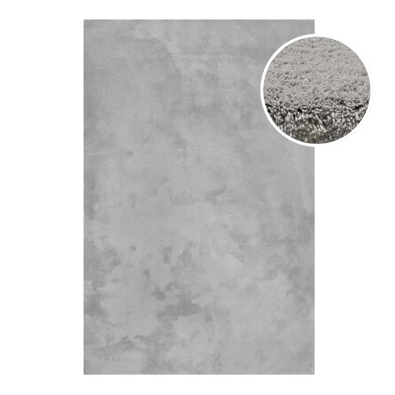 Sichere Zahlung Teppich Hellgrau Hochflor "Vanessa" WECONhome Basics