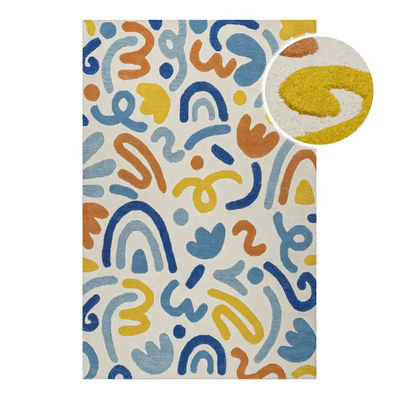 Kinderteppich aus Schurwolle Multi "Scribble" Smart Kids Sale