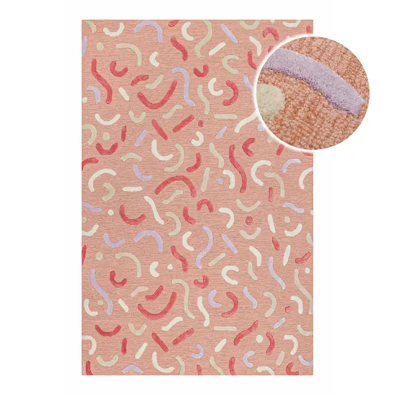 Angebot Kinderteppich aus Schurwolle Altrosa Multi "Confetti 2.0" Smart Kids