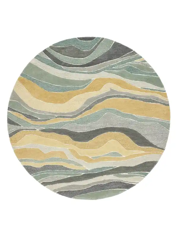 Online Kaufen Rugvista premiumMarble - Grün / MehrfarbigWollteppichRundØ 150 cm