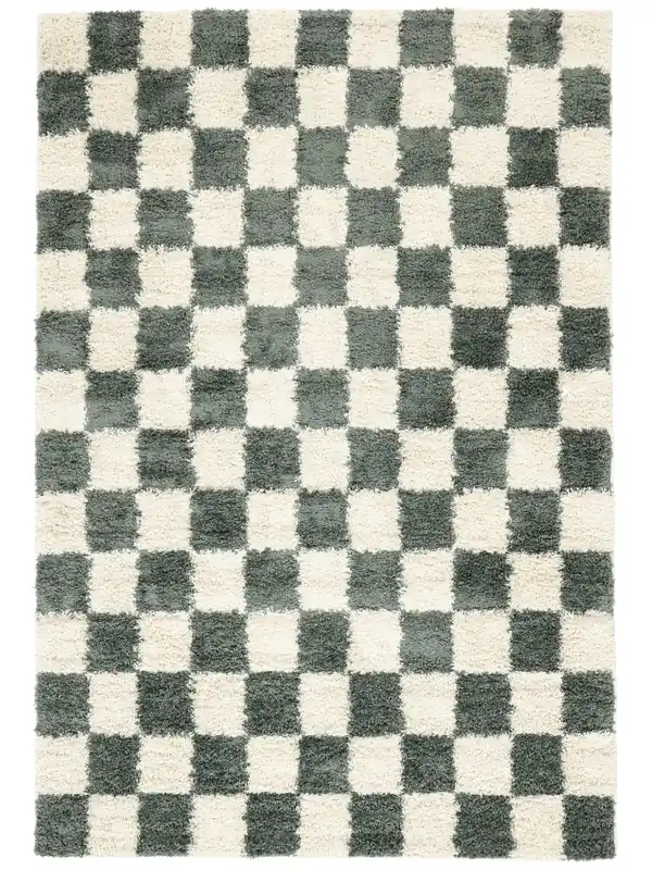 Neue Kollektion Rugvista essentialChessie - Grün / NaturweißHochflorTeppich200 x 300 cm