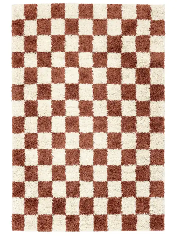 Mega-Angebot Rugvista essentialChessie - Rost / NaturweißHochflorTeppich200 x 300 cm
