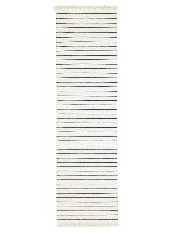 Rugvista essentialLise - Naturweiß / DunkelgrauBaumwollteppichLäufer80 x 300 cm Preis Gesenkt