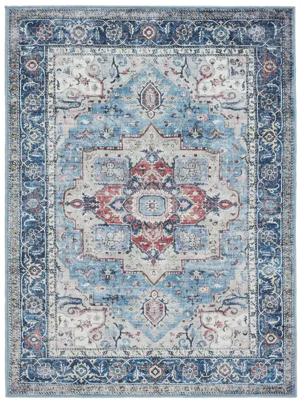Rugvista essentialGeorgia Oriental - Blau / MehrfarbigBaumwollteppich200 x 300 cm Sichere Zahlung