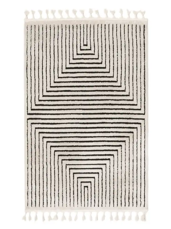 Rugvista essentialLarache - Cremeweiß / SchwarzHochflorTeppich160 x 230 cm Meistverkauft
