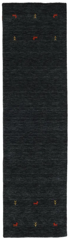 Rugvista premiumGabbeh loom Two Lines - Schwarz / GrauWollteppichLäufer80 x 250 cm Beliebt